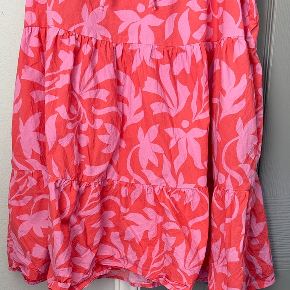 Time and Tru Pink and Coral Ruffled Cotton Dress with Pockets Size XXL - Picture 8 of 10